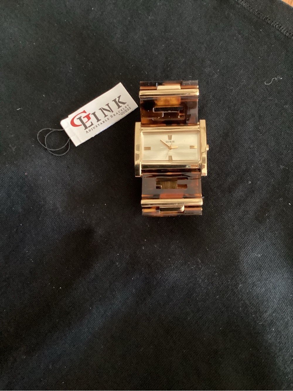 Guess Gold and Tortoiseshell Bracelet Watch - Picture 2 of 2